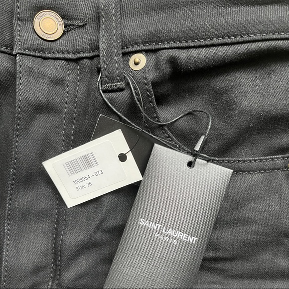 NWT Saint Laurent High Rise Skinny Jeans in Black - Picture 8 of 13